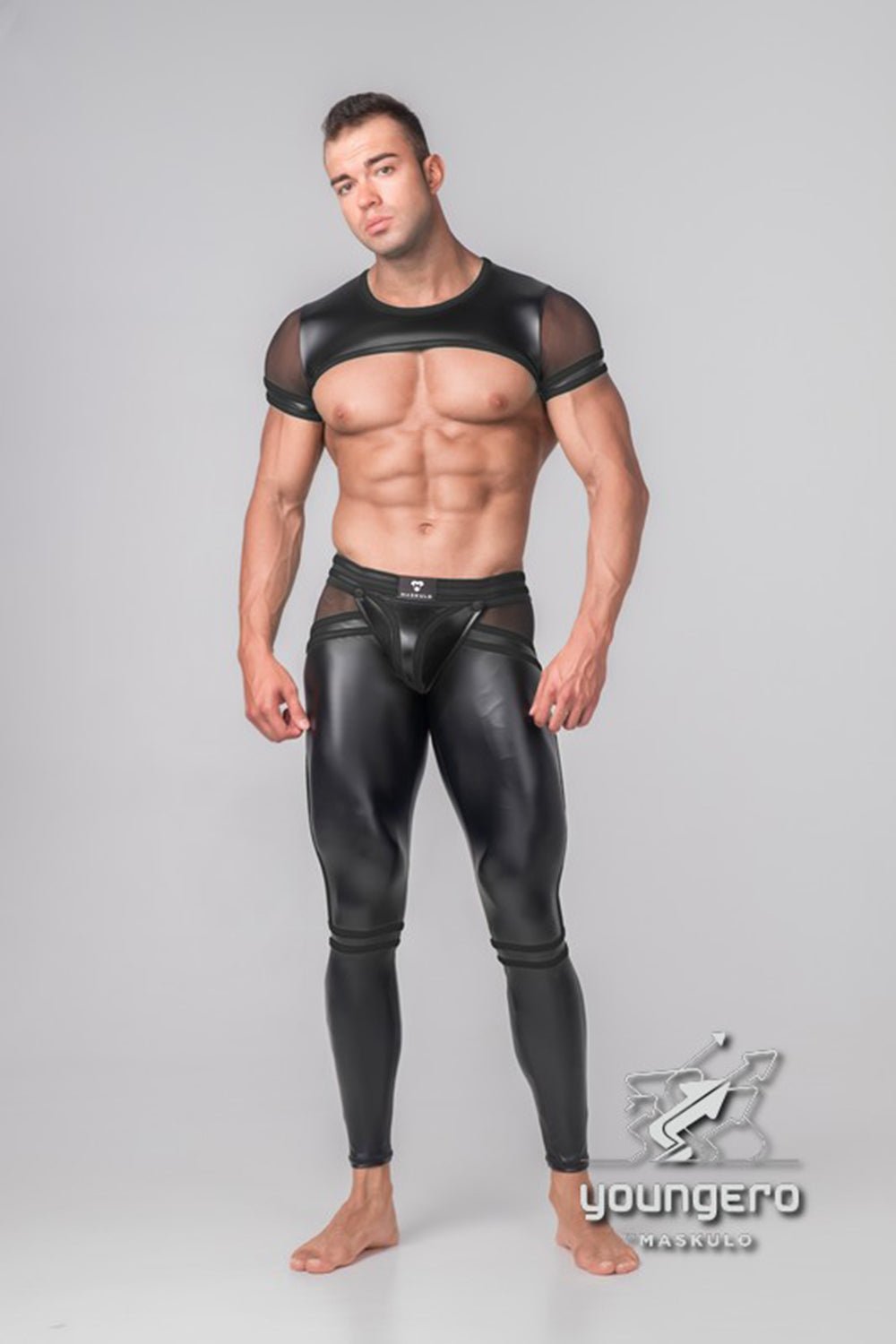 Youngero Generation Y. Crop Top. Mesh Sleeves - MTP123-Y1 - Maskulo US NY FL
