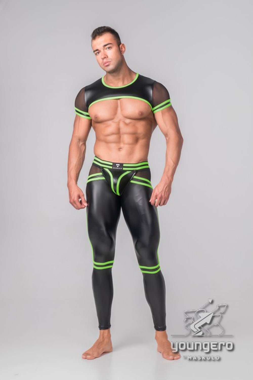 Youngero Generation Y. Crop Top. Mesh Sleeves. Neon - MTP120-Y1 - Maskulo US NY FL