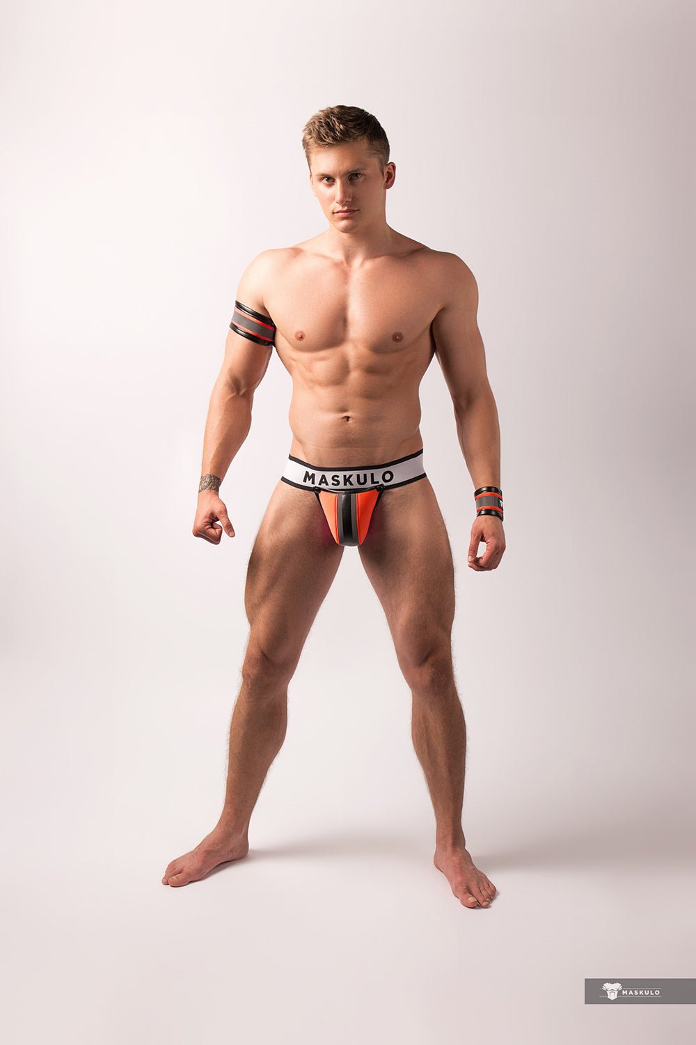Youngero. Jockstrap with detachable codpiece. Orange Neon - MJS179-Y1 - Maskulo US NY FL