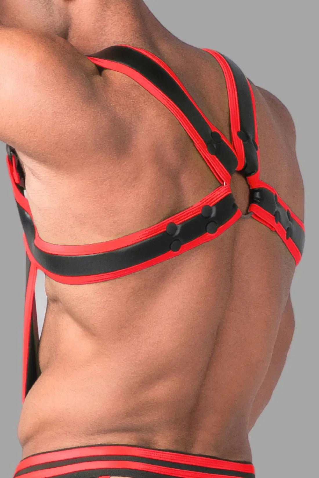 Youngero. Men's Body Harness. Black and Red - MHR101-Y5 - Maskulo US NY FL