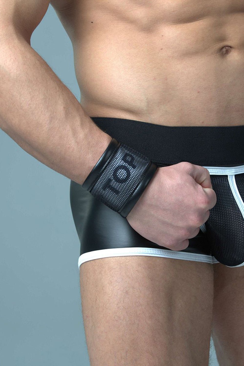 Youngero. "Role", Mesh Neon White Wrist Band - MAC183-Y1 - Maskulo US NY FL