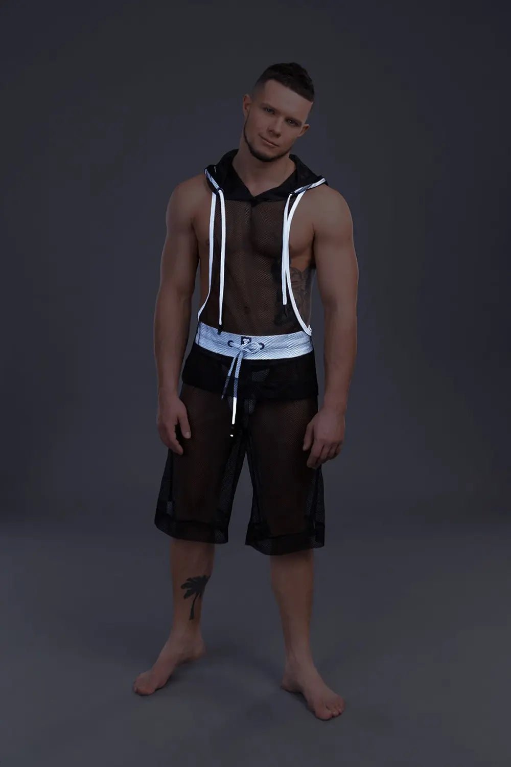 Youngero. Sleeveless Mesh Hoodie. White - MTP166-Y1 - Maskulo US NY FL