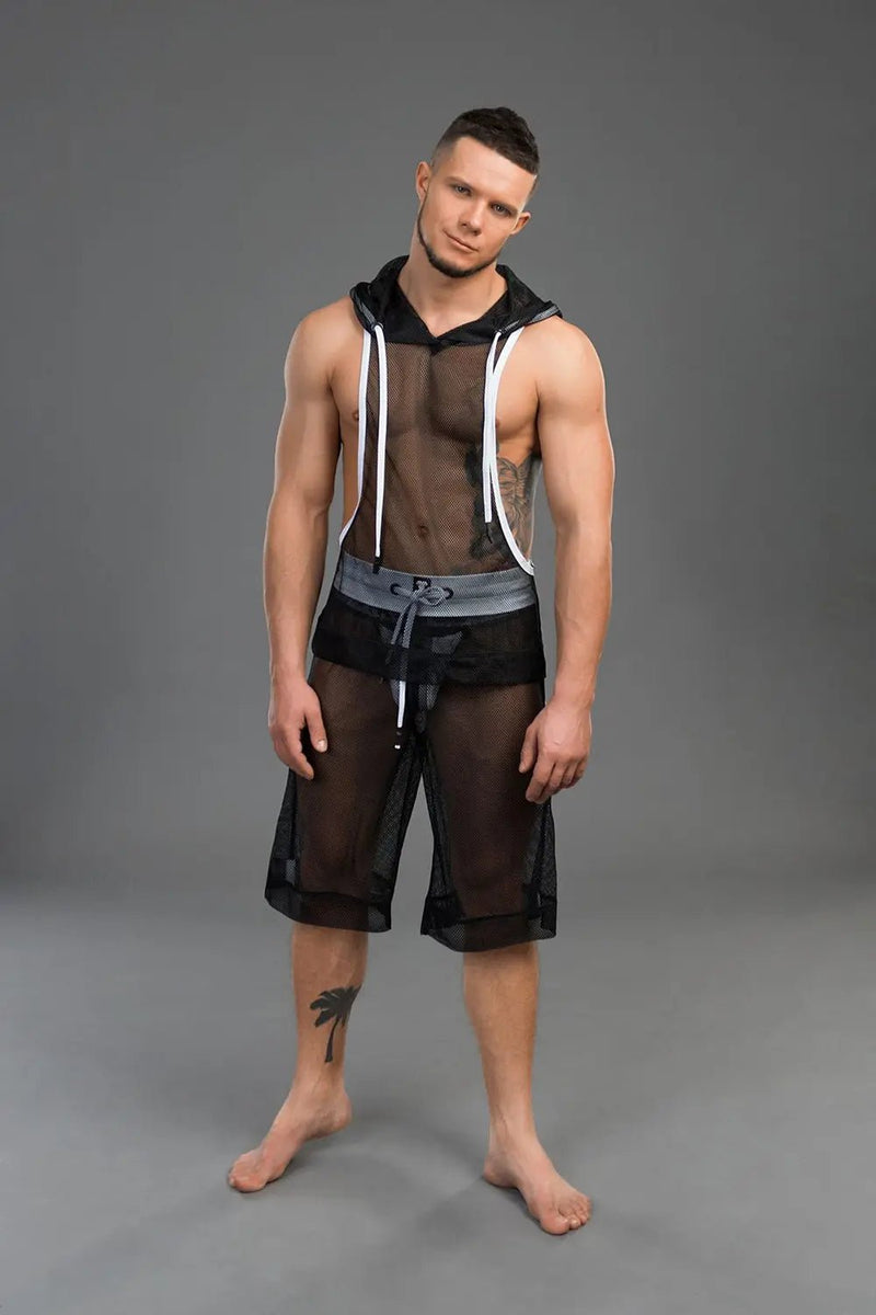 Youngero. Sleeveless Mesh Hoodie. White - MTP166-Y1 - Maskulo US NY FL