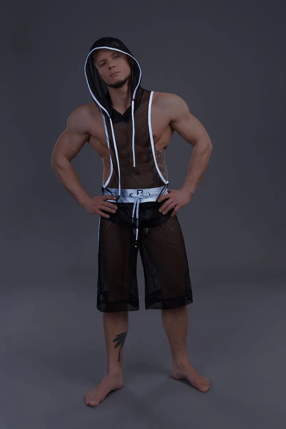 Youngero. Sleeveless Mesh Hoodie. White - MTP166-Y1 - Maskulo US NY FL