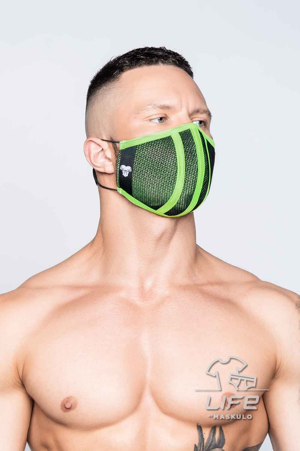 Máscara de vida 3D. Negro+Verde