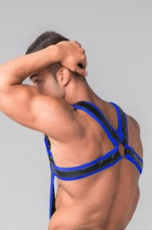 Youngero. Men's Body Harness. Black+Blue 'Royal'