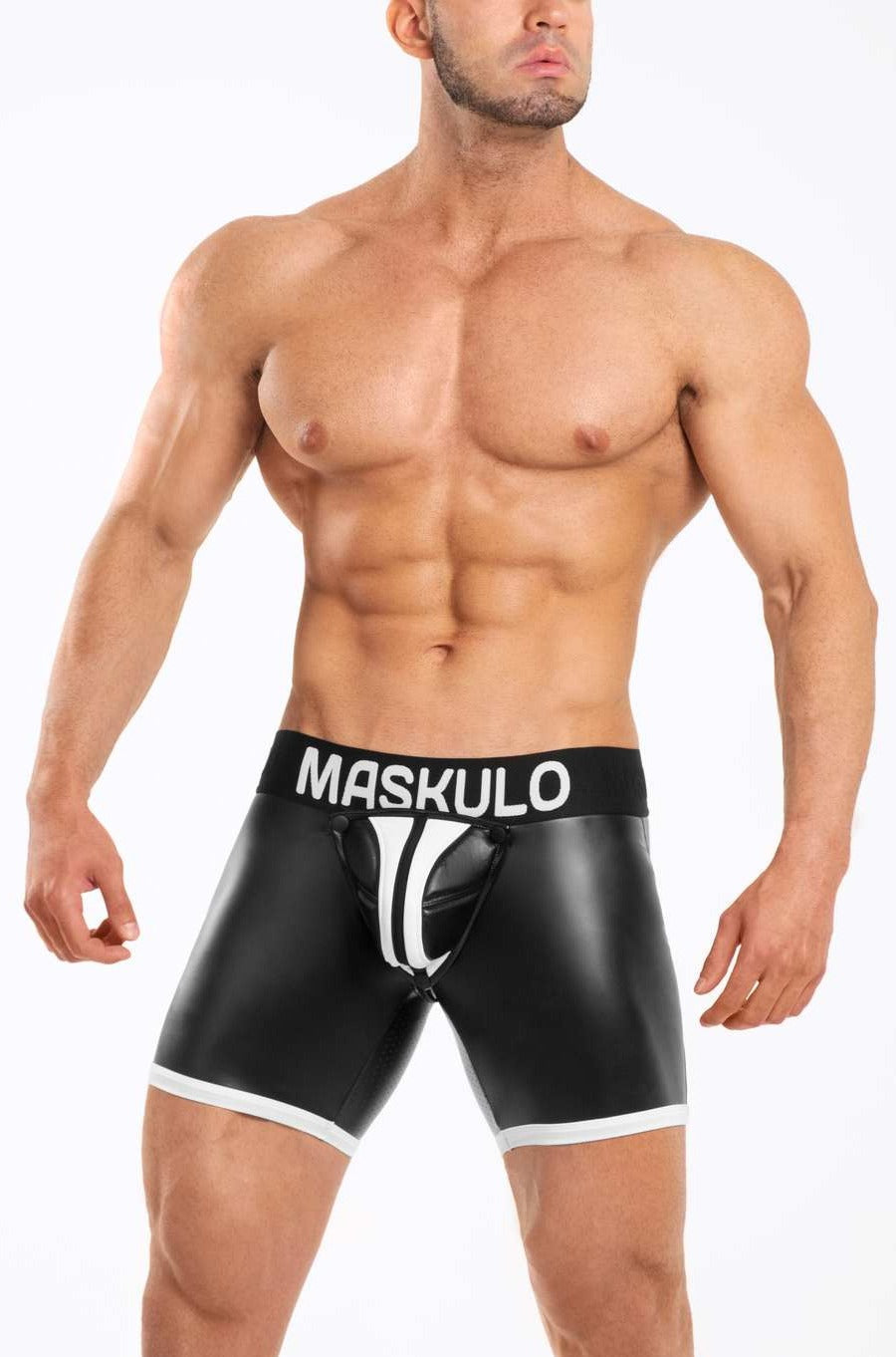 Basic Shorts with Pads. Zippered rear. Black+White