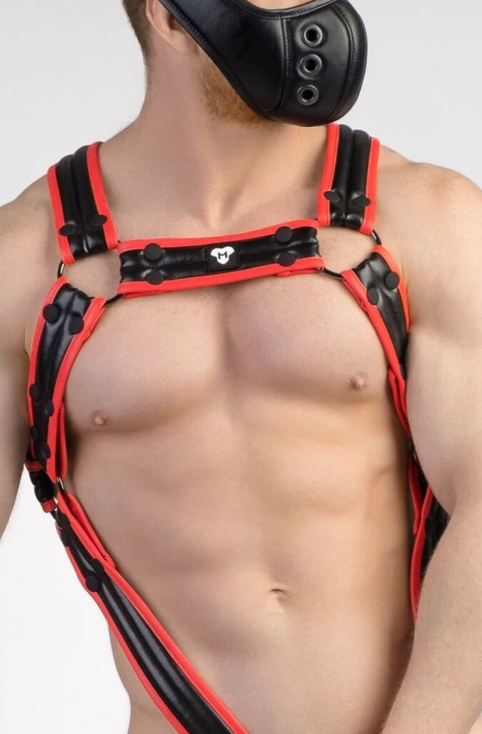 Armored Next. Body Harness. Black+Red