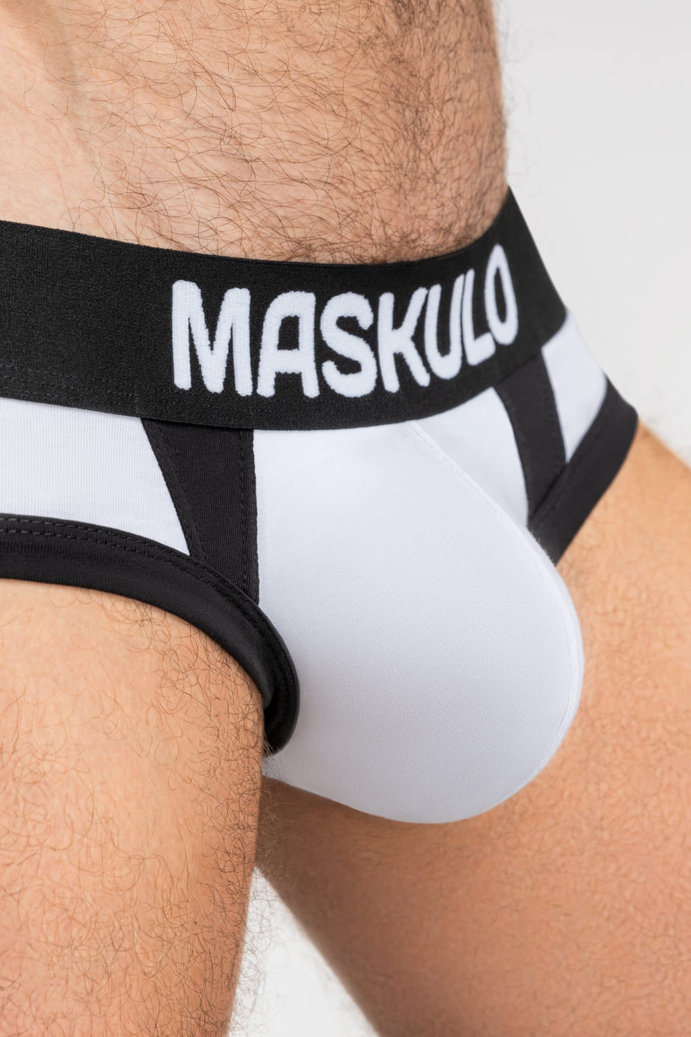 CAPTAIN-A Briefs with O-Inside-POUCH. White+Black