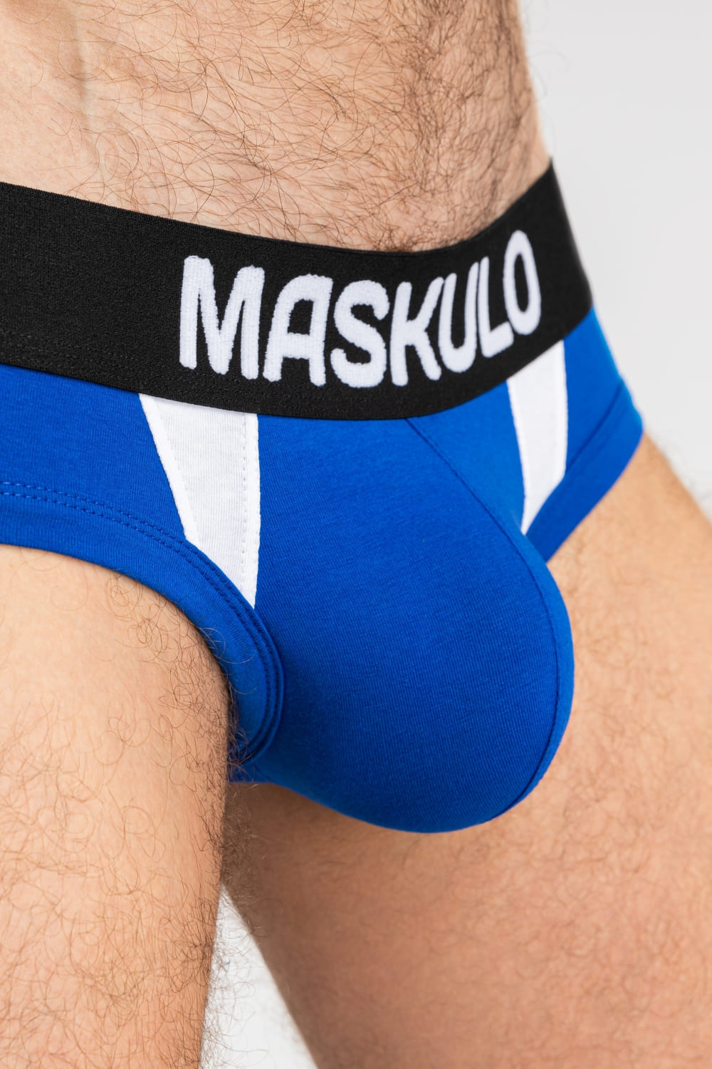 CAPTAIN-A Briefs with O-Inside-POUCH. Blue 'Royal'+White