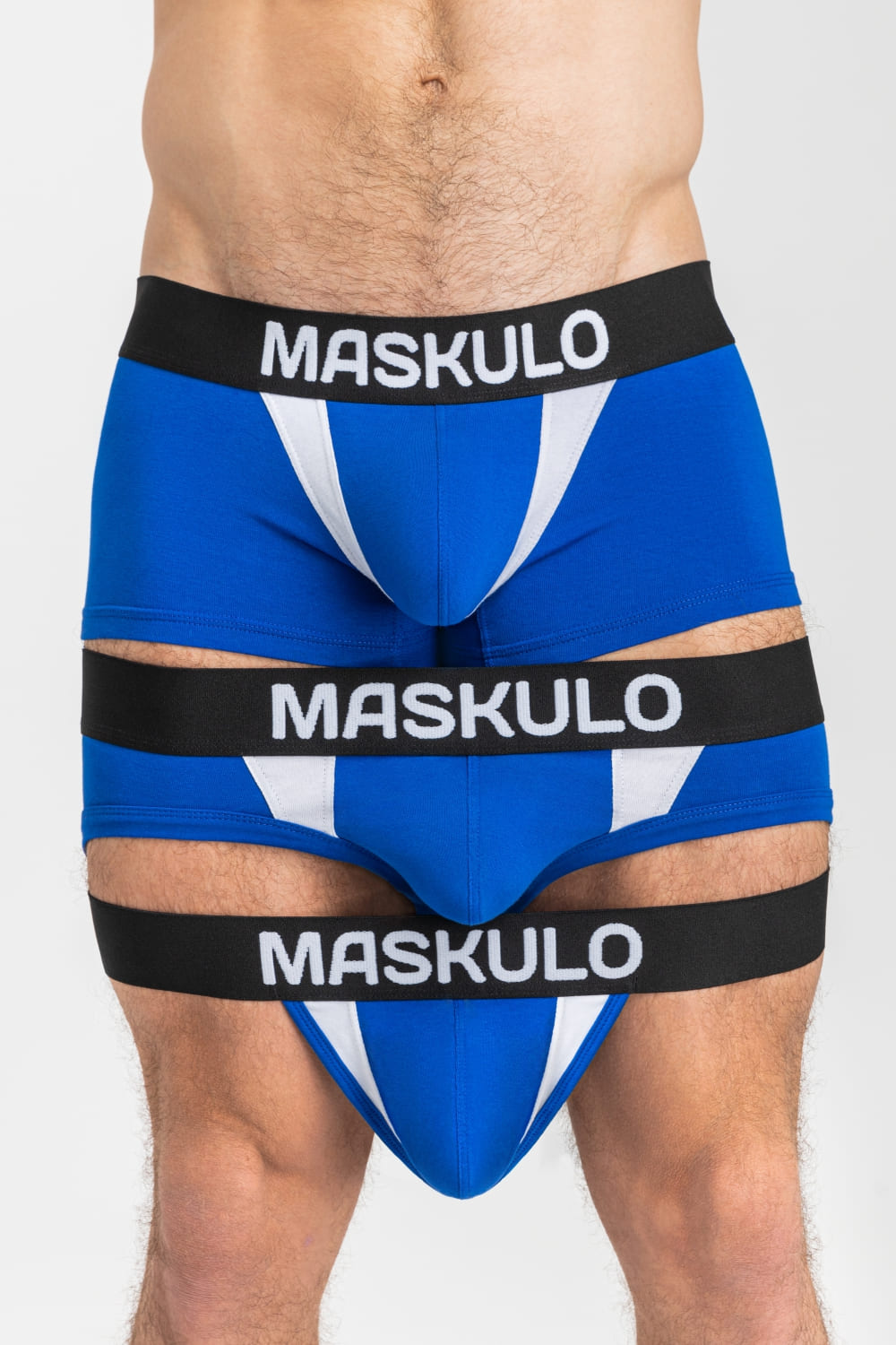 CAPTAIN-A Trunk Shorts with O-Inside-POUCH. Blue 'Royal'+White