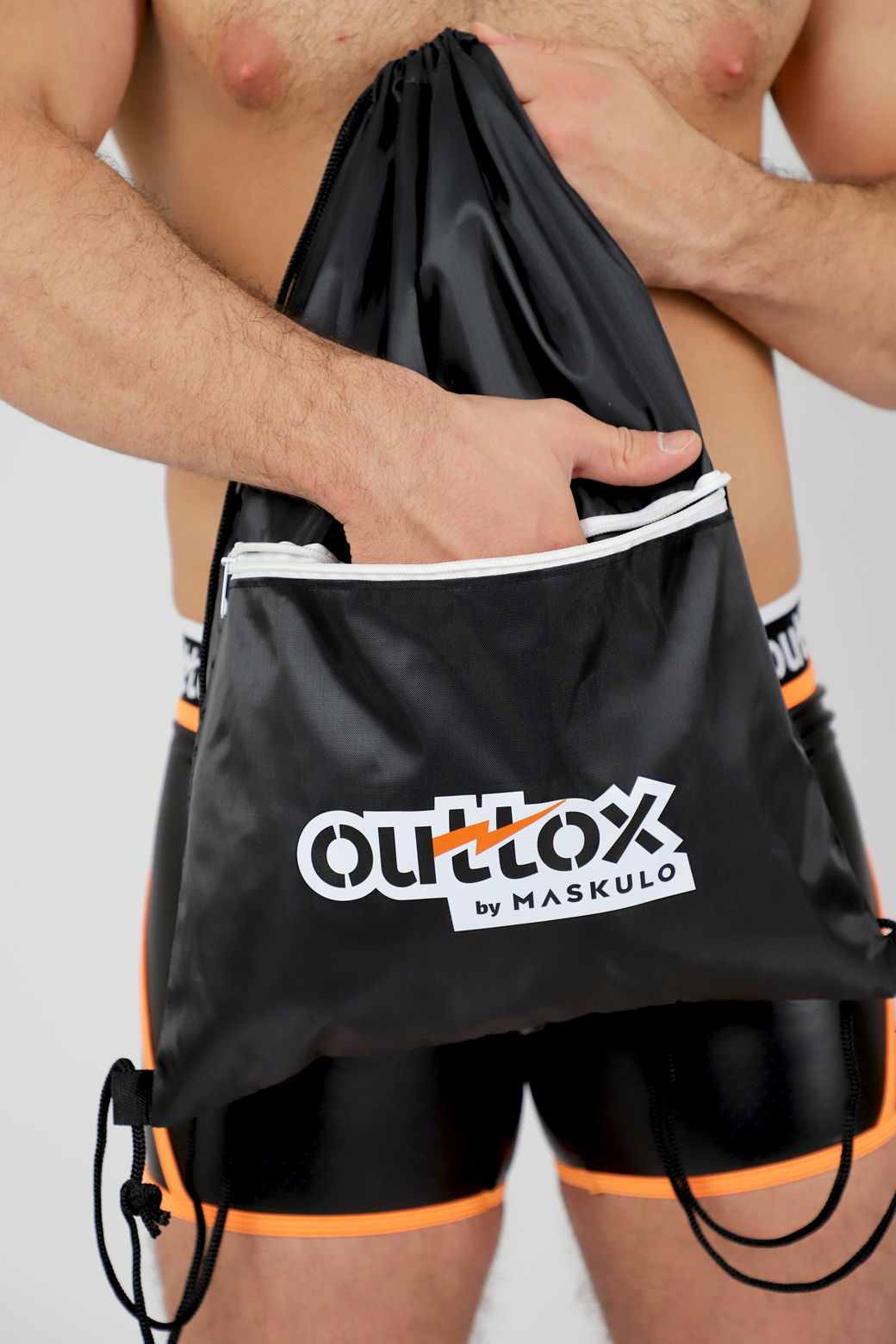 Outtox. Drawstring Bag. Black
